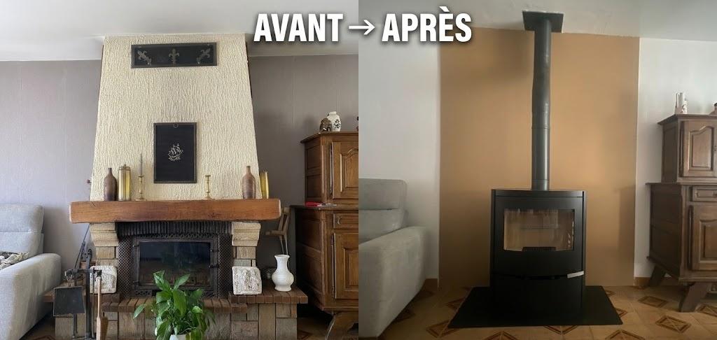 Poêle à bois RAVELLI Minerva installé en remplacement d'une cheminée avec insert à Fitz-James 60600 dans l'Oise